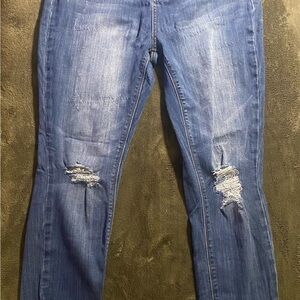 Indigo Rein Distressed Skinny Jeans - Blue